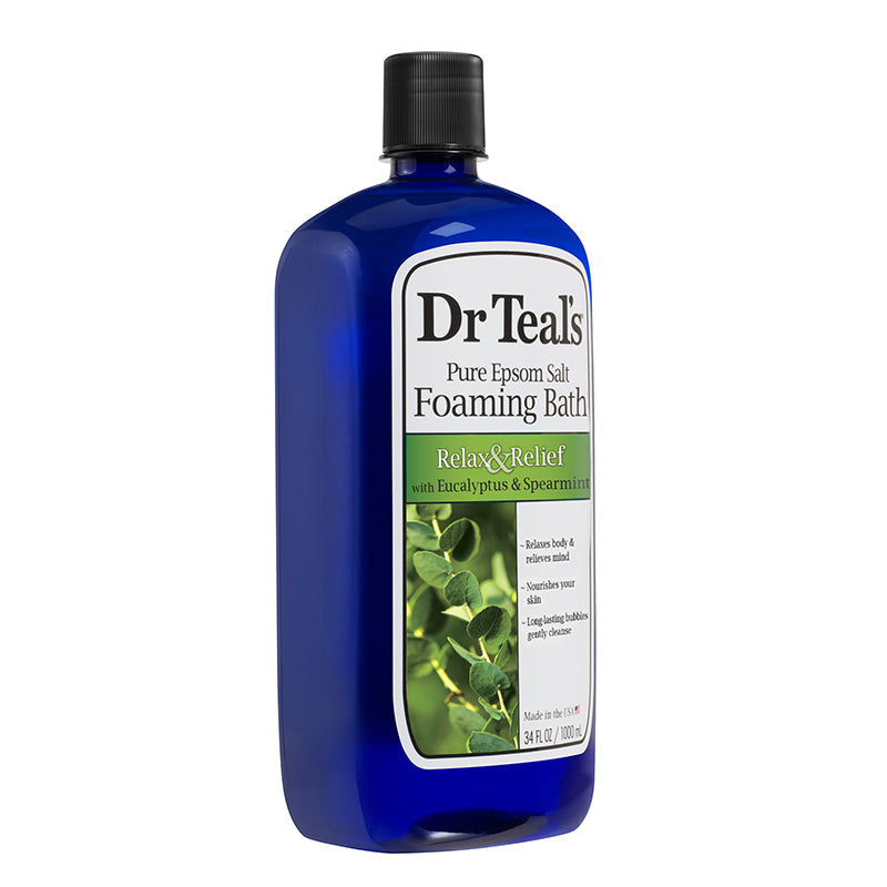 Dr Teals Foaming Bath with Pure Epsom Salt Relax & Relief with Eucalyptus & Spearmint 1000ml Dr Teal's Yallatoys