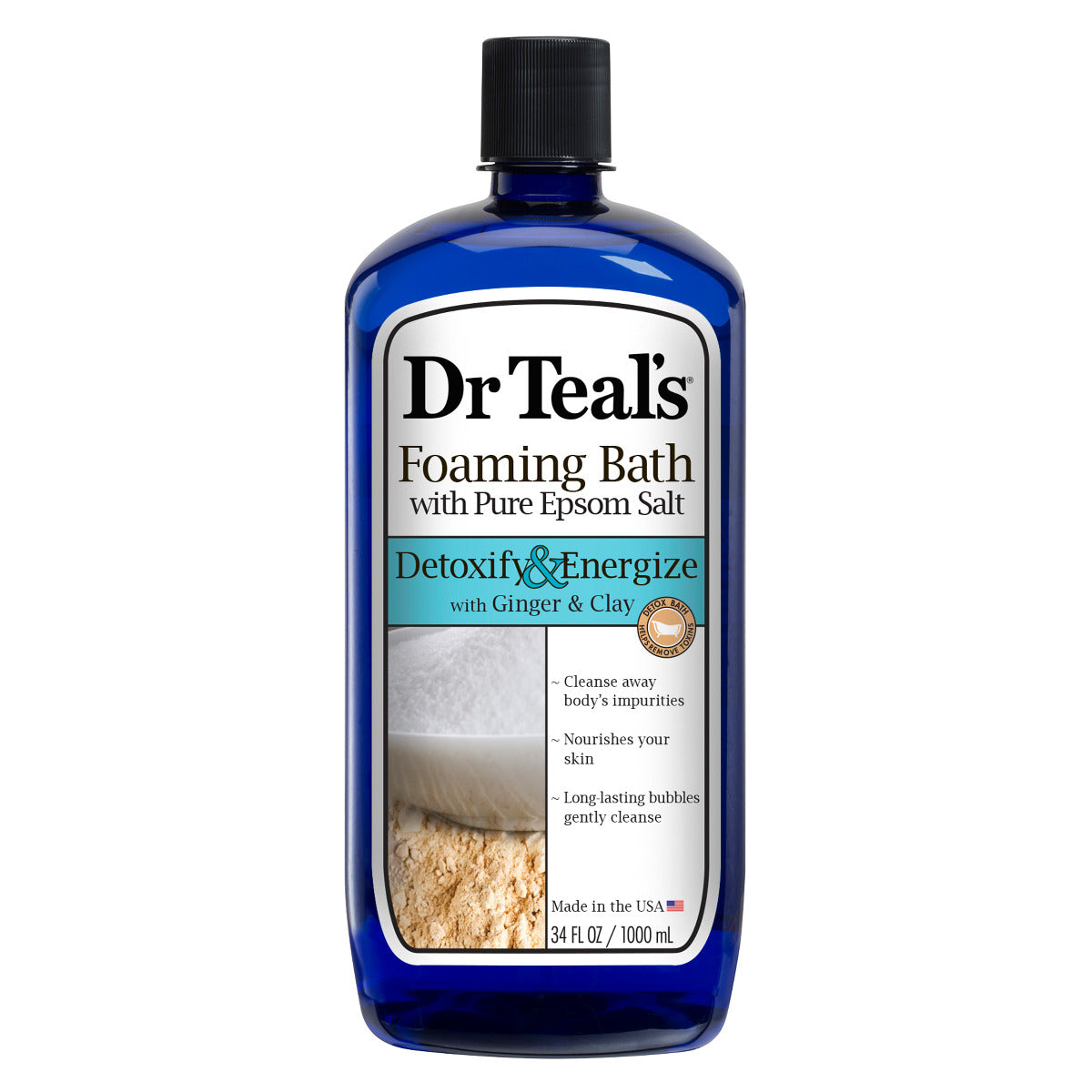 Dr Teals Epsom Salt Detoxify And Energize Your Skin With Ginger And Clay Foaming Bath 1000ml Dr Teal's Yallatoys