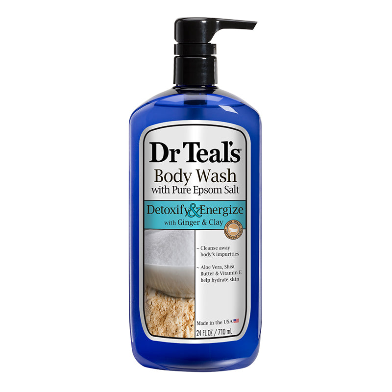 Dr Teals Body Wash With Pure Epsom Salt Detoxify & Energize With Ginger & Clay 710ml Dr Teal's Yallatoys