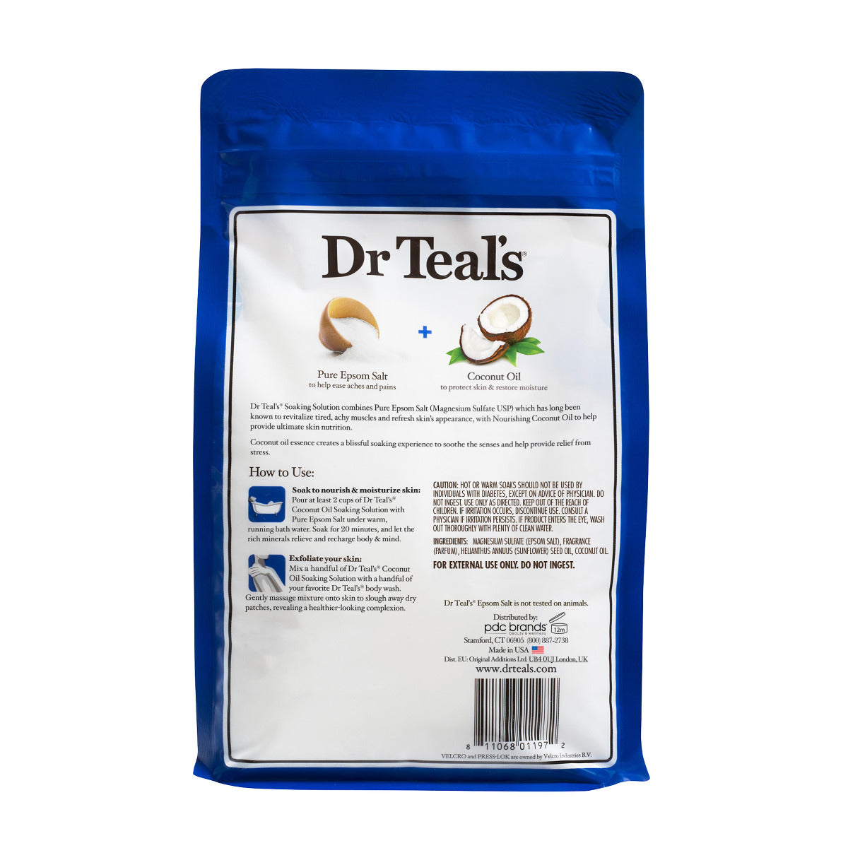 Dr Teals Salt Soak With Pure Epsom Salt Nourish & Protect With Coconut Oil 1.36kg Dr Teal's Yallatoys