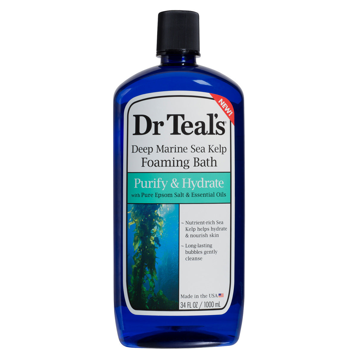 Dr Teals Purify & Hydrate Foaming Bubble Bath with Deep Marine Sea Kelp and Essential Oils 1000ml Dr Teal's Yallatoys