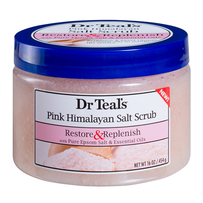 Dr Teals Restore & Replenish Pink Himalayan Sea Salt Scrub 454g Dr Teal's Yallatoys
