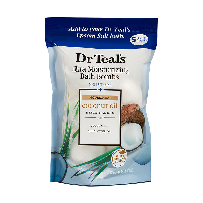 Dr Teals Ultra Moisturizing Bath Bombs Moisture & Nourishing Coconut Oil & Essential Oils 5pcs Dr Teal's Yallatoys