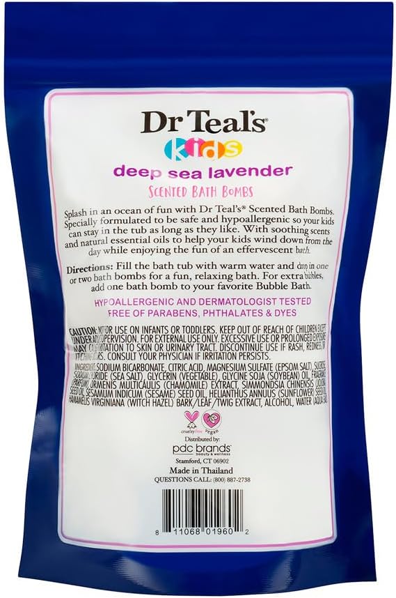 Dr Teals Kids Scented Bath Bombs Lavender 5pcs 45g Dr Teal's Yallatoys