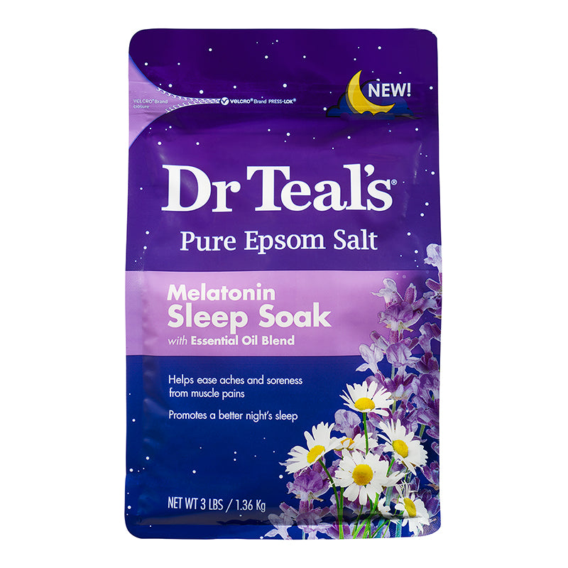 Dr Teals Pure Epsom Salt Soak Sleep Blend With Melatonin Lavender & Chamomile Essential Oils 1.36kg Dr Teal's Yallatoys