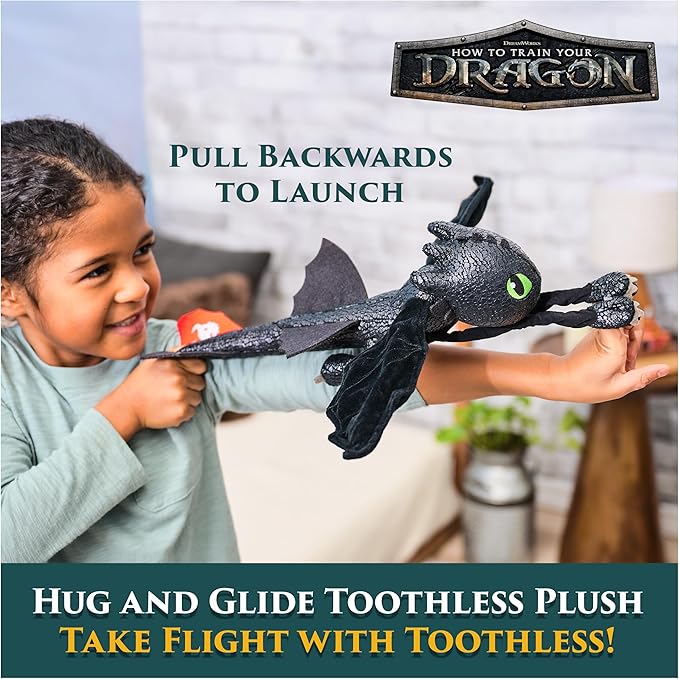 Buy Dreamworks Dragons How to Train Your Dragon Hug And Glide Toothless Plush Toy | Yallatoys.com