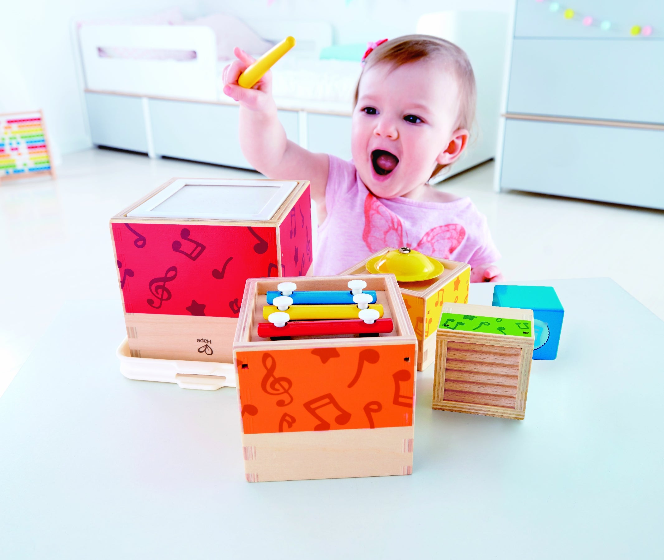 Buy Hape Stackable Music Game 6-Piece Music Box Wooden Set for Kids | Yallatoys.com