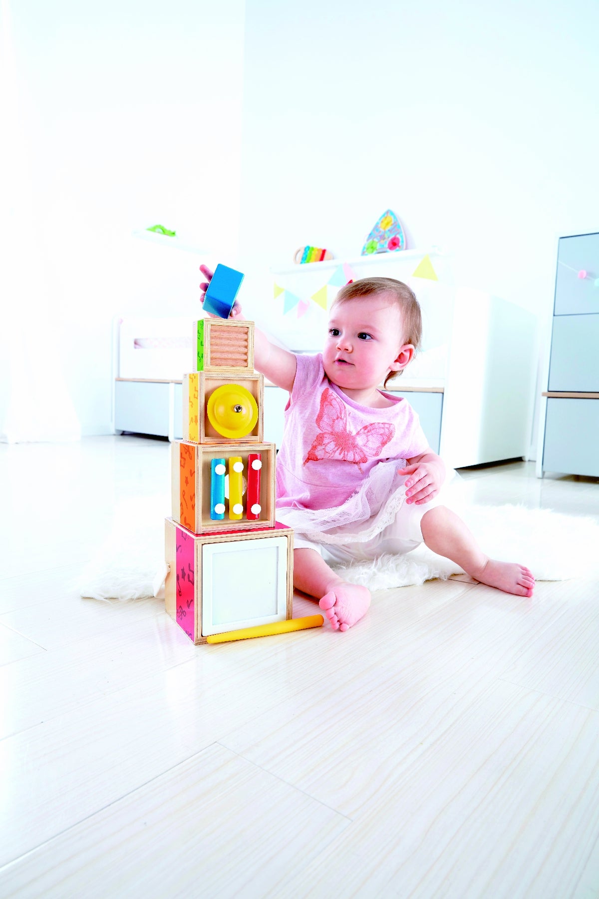 Buy Hape Stackable Music Game 6-Piece Music Box Wooden Set for Kids | Yallatoys.com