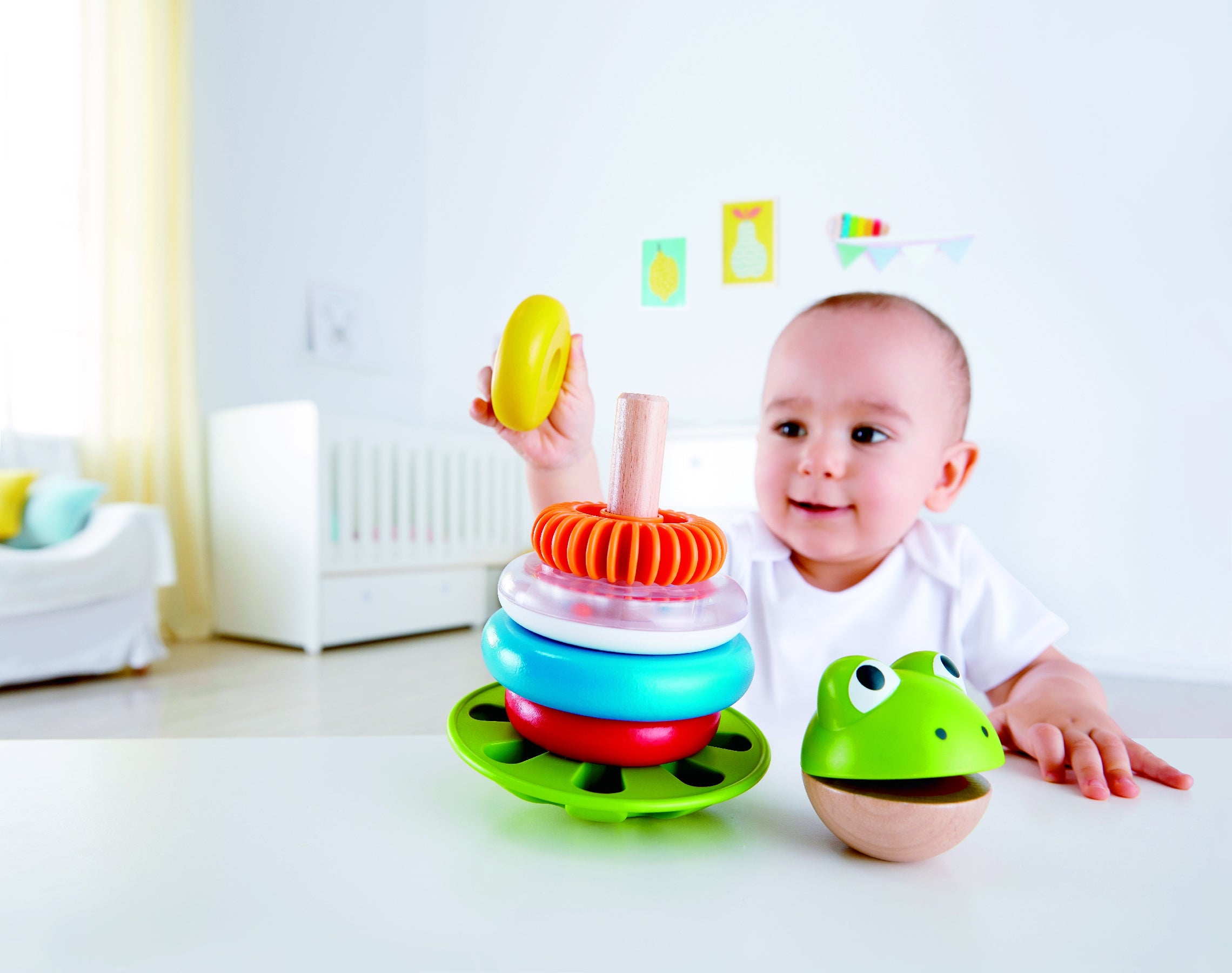 Buy Hape Mr Frog Kids Multicolor Wooden Stackable Ring Set | Yallatoys.com