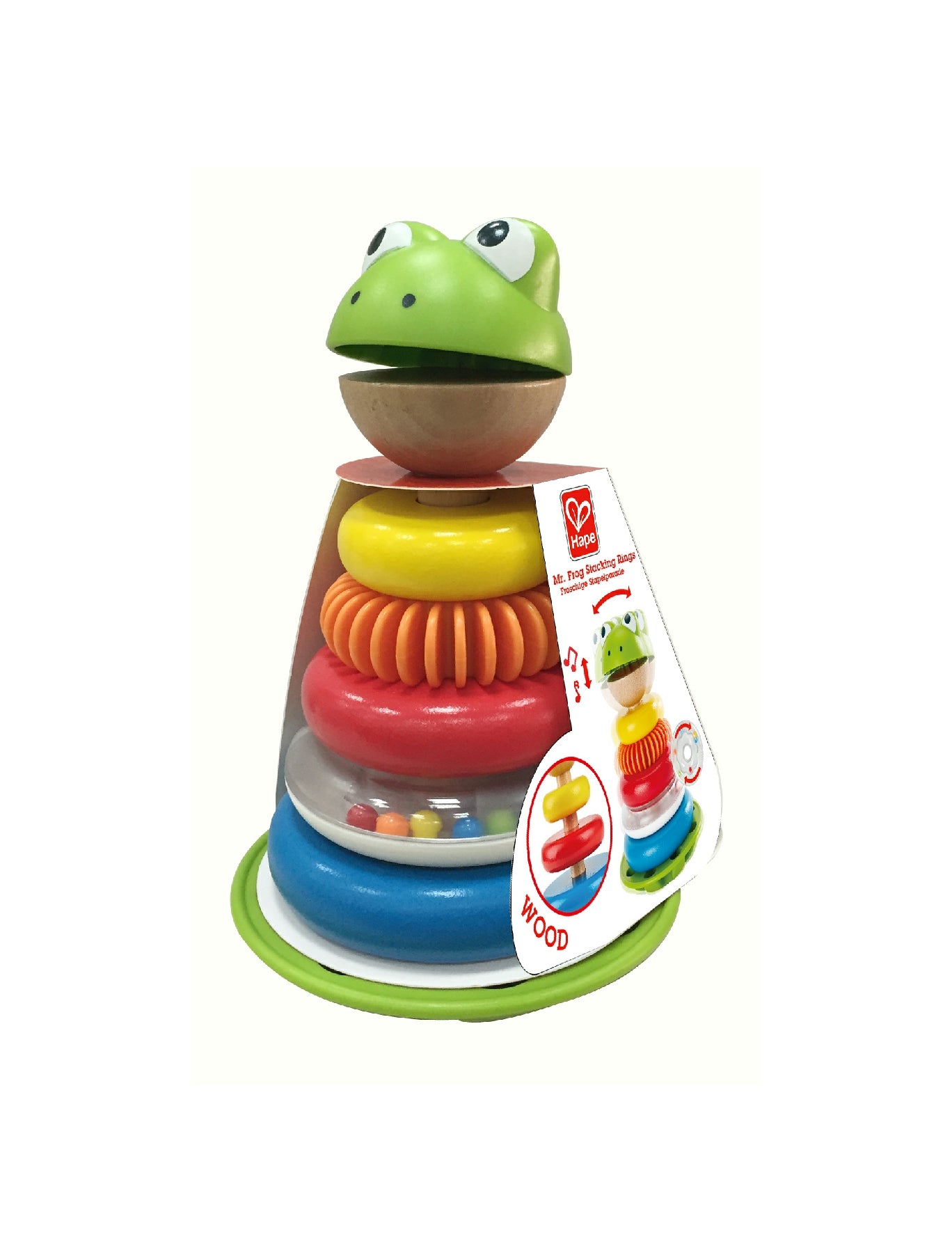 Buy Hape Mr Frog Kids Multicolor Wooden Stackable Ring Set | Yallatoys.com