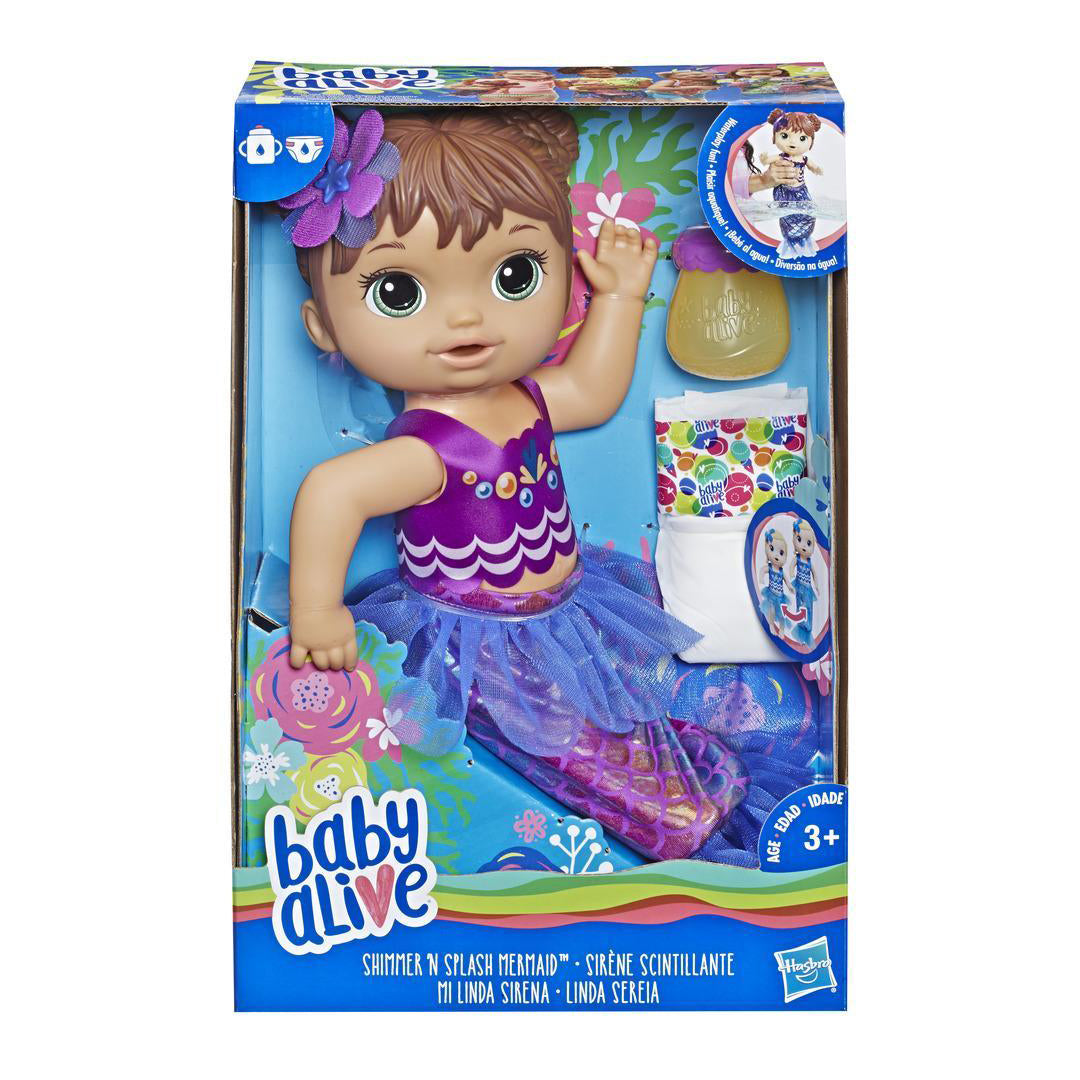 Buy Baby Alive Shimmer N Splash Mermaid Brown Hair | Yallatoys.com