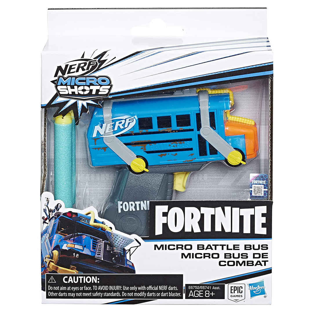 Buy Nerf Fortnite Micro Battle Bus Microshots Dart Firing Toy Blaster & 2 Official Elite Darts For Kids | Yallatoys.com