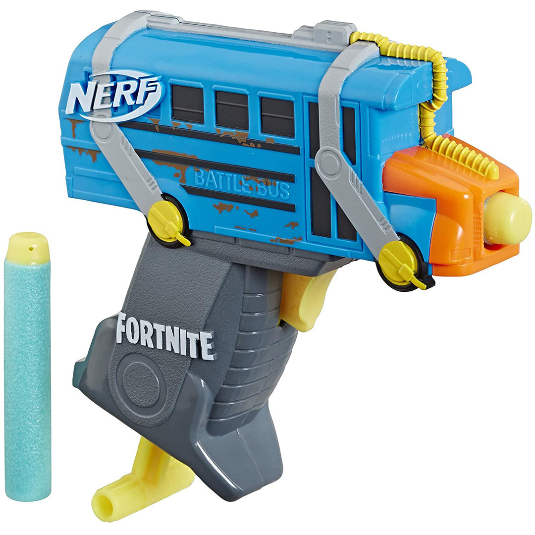 Buy Nerf Fortnite Micro Battle Bus Microshots Dart Firing Toy Blaster & 2 Official Elite Darts For Kids | Yallatoys.com