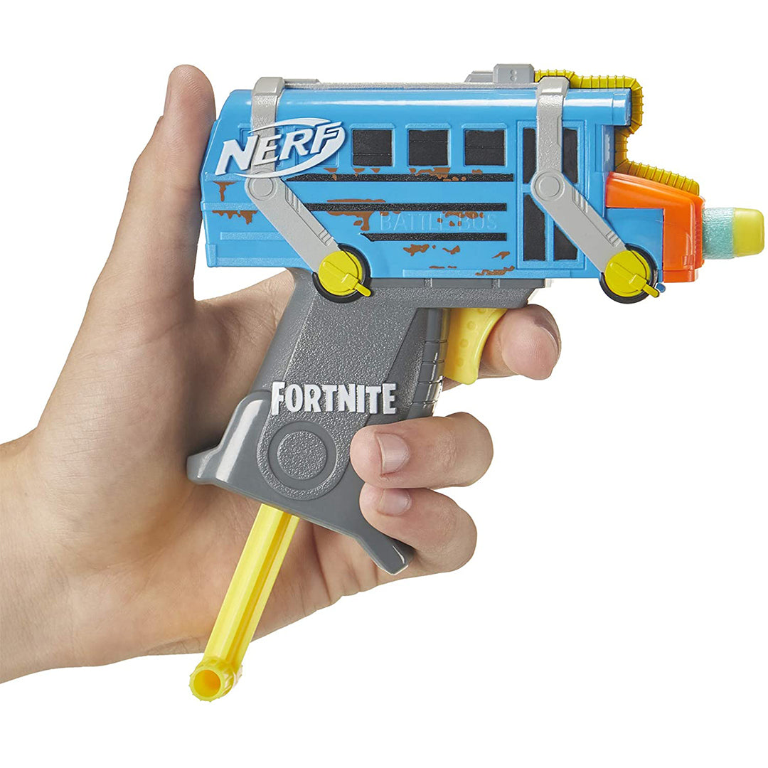Buy Nerf Fortnite Micro Battle Bus Microshots Dart Firing Toy Blaster & 2 Official Elite Darts For Kids | Yallatoys.com