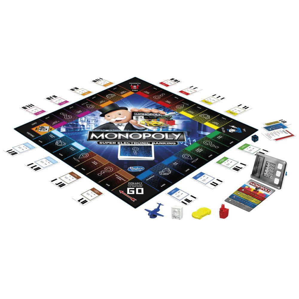 Buy Hasbro Gaming Monopoly Super Electronic Banking Board Game, Electronic Banking Unit, Choose Your Rewards, Cashless Gameplay Tap Technology | Yallatoys.com