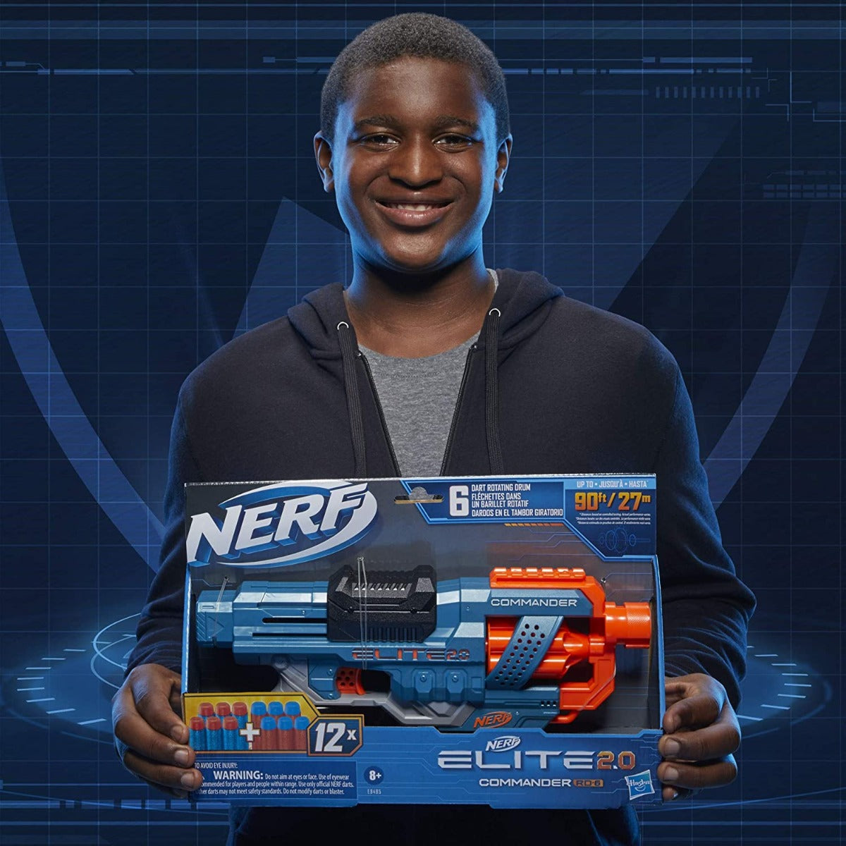 Buy Nerf Elite 2.0 Commander Rd-6 Blaster With 12 Official Nerf Darts, 6-Dart Rotating Drum, Built-In Customizing Capabilities | Yallatoys.com