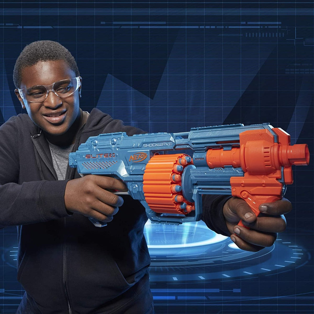 Buy Nerf Elite 2.0 Shockwave Rd-15 Blaster, 30 Nerf Darts, 15-Dart Rotating Drum, Customizing Capabilities | Yallatoys.com