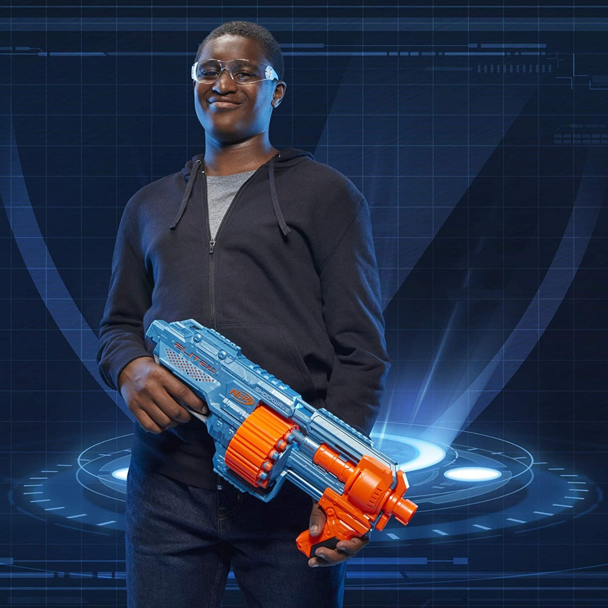 Buy Nerf Elite 2.0 Shockwave Rd-15 Blaster, 30 Nerf Darts, 15-Dart Rotating Drum, Customizing Capabilities | Yallatoys.com