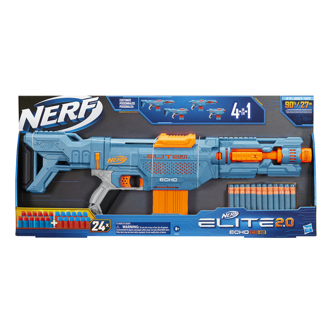 Buy Nerf Elite 2.0 Echo Cs-10 Blaster, 24 Nerf Darts, 10-Dart Clip, Removable Stock And Barrel Extension, 4 Tactical Rails | Yallatoys.com