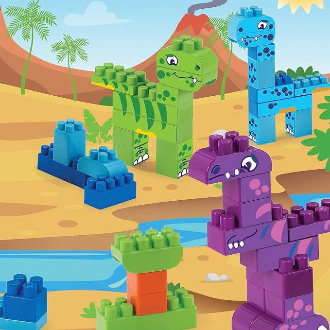 Buy Ecoiffer Abrick Dinosaurs Barrel Building Blocks 150 Pieces | Yallatoys.com