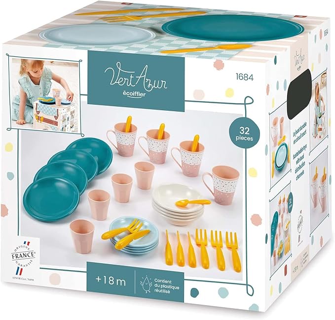 Buy Ecoiffier Picnic Servware Vert Azur 32pcs | Yallatoys.com