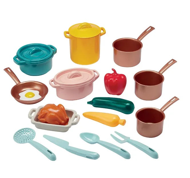 Buy Ecoiffier Cooking Pots & Traditions Vert Azur Playset 20pcs | Yallatoys.com