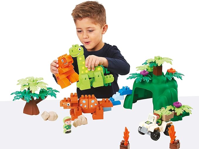 Buy Ecoiffier Dinoland Abrick Building Blocks Includes Vehicle and Two Characters | Yallatoys.com