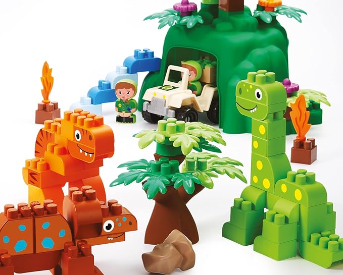 Buy Ecoiffier Dinoland Abrick Building Blocks Includes Vehicle and Two Characters | Yallatoys.com