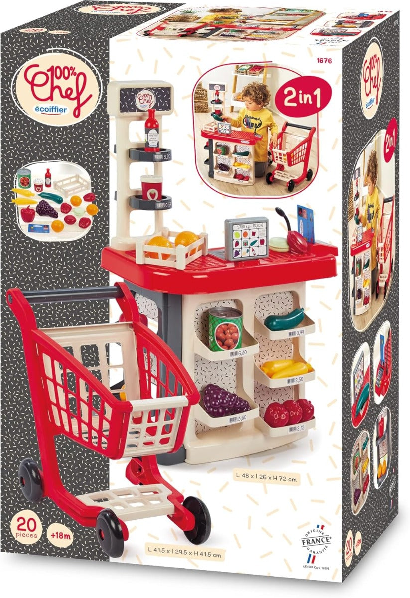Buy Ecoiffier Grocery Counter And Trolley | Yallatoys.com