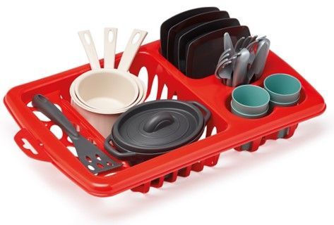 Buy Ecoiffier Square Dish Drainer With A Dining Set 30Cm | Yallatoys.com