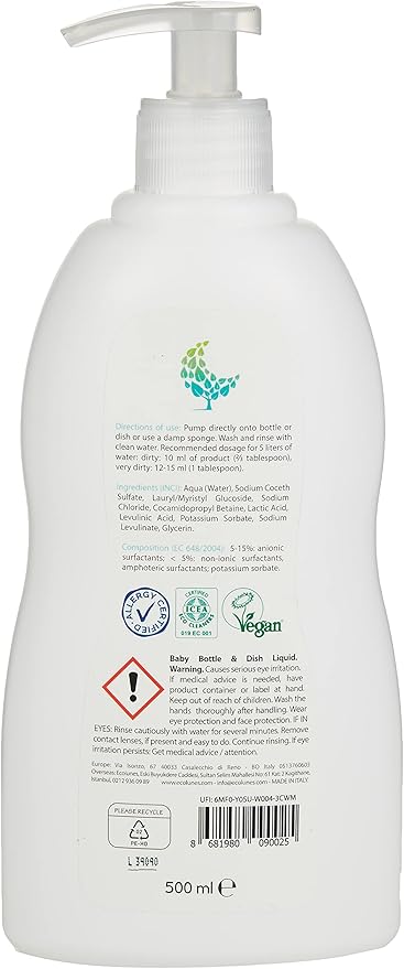 Ecolunes Hypoallergenic Baby Bottle and Dish Liquid 500ml Ecolunes Yallatoys