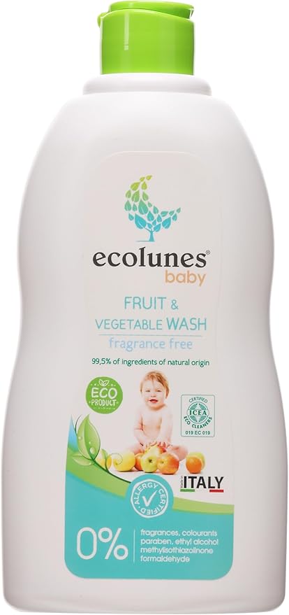 Ecolunes Fragrance Free Baby Fruit and Vegetable Wash 500ml Ecolunes Yallatoys