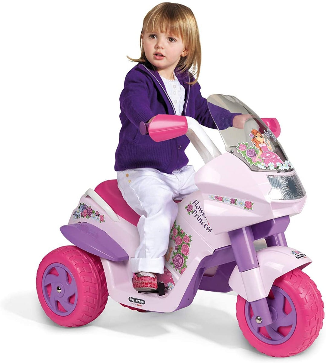 Buy Peg Perego Flower Princess Childrens 6V Battery Operated Motor Bike | Yallatoys.com