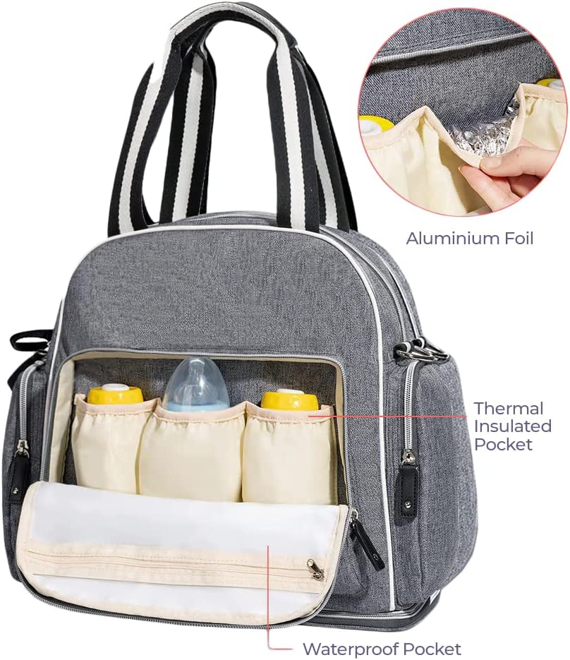 Sunveno Sunveno Signature Maternity Diaper Bag Grey Sunveno Yallatoys