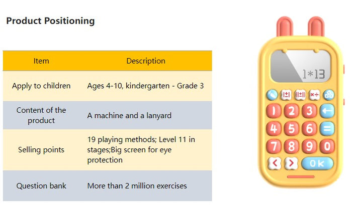 electronic arithmetic training toy kids