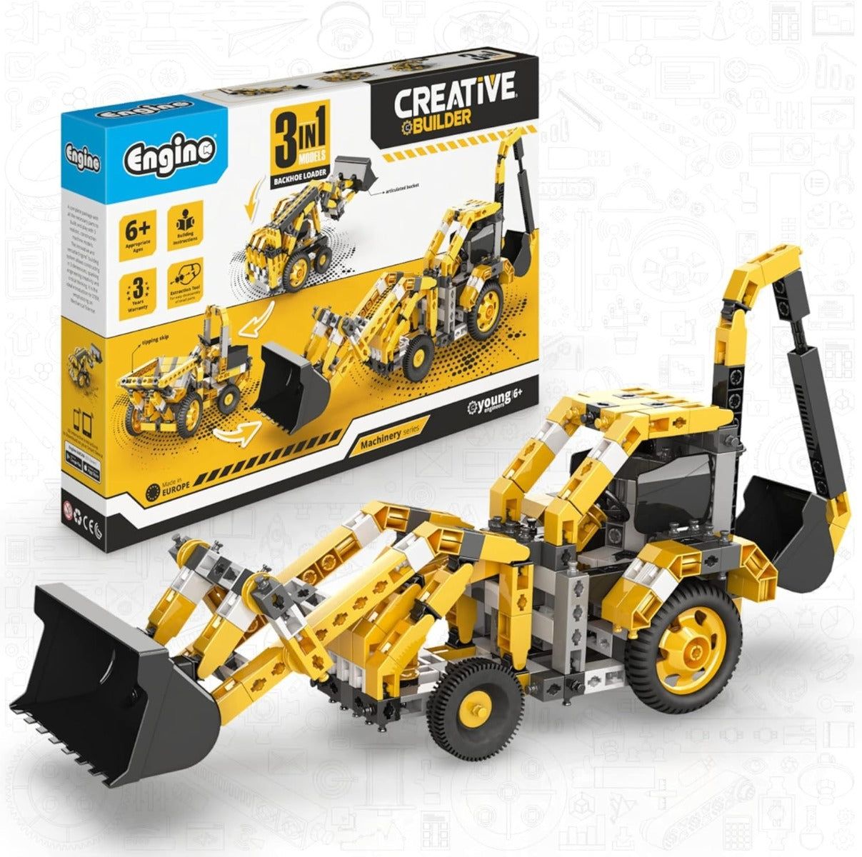 Buy Engino Creative Builder Backhoe Loader Machinery Set | Yallatoys.com