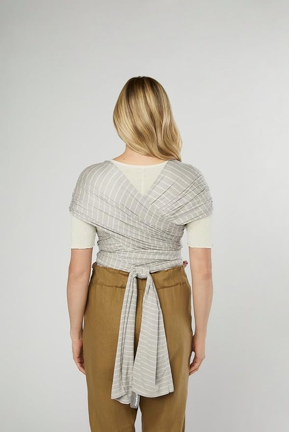 Ergobaby Aura Sustainably Sourced Knit Baby Wrap Grey Stripes Ergobaby Yallatoys