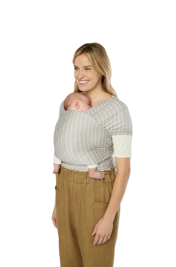 Ergobaby Aura Sustainably Sourced Knit Baby Wrap Grey Stripes Ergobaby Yallatoys