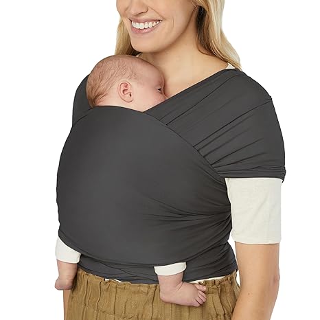 Ergobaby Aura Sustainably Sourced Knit Baby Wrap Soft Black Ergobaby Yallatoys