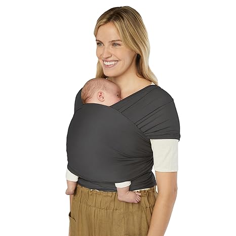 Ergobaby Aura Sustainably Sourced Knit Baby Wrap Soft Black Ergobaby Yallatoys