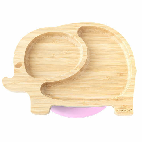 Eco Rascals Bamboo Elephant Suction Plate Pink Eco Rascals Yallatoys