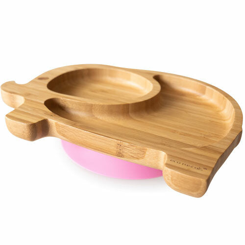 Eco Rascals Bamboo Elephant Suction Plate Pink Eco Rascals Yallatoys
