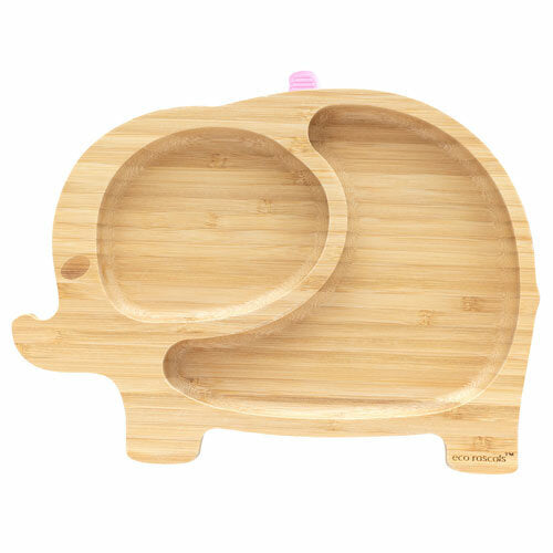 Eco Rascals Bamboo Elephant Suction Plate Pink Eco Rascals Yallatoys