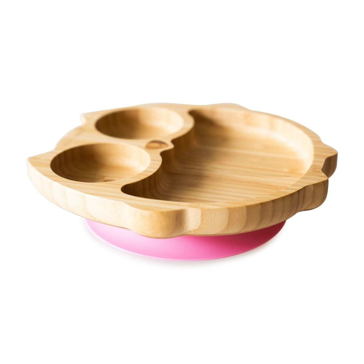 Eco Rascals Bamboo Owl Suction Plate Pink Eco Rascals Yallatoys