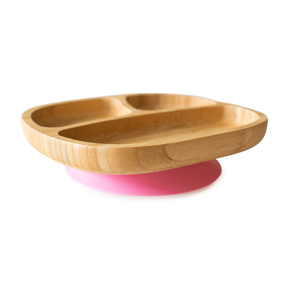 Eco Rascals Bamboo Classic Toddler Suction Plate Pink Eco Rascals Yallatoys