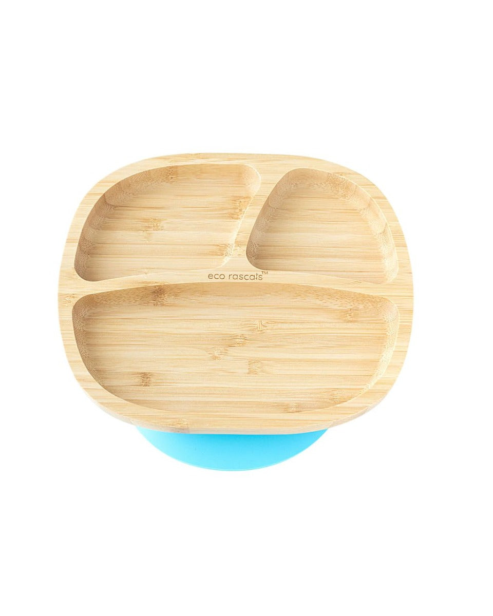 Eco Rascals Bamboo Classic Toddler Suction Plate Blue Eco Rascals Yallatoys