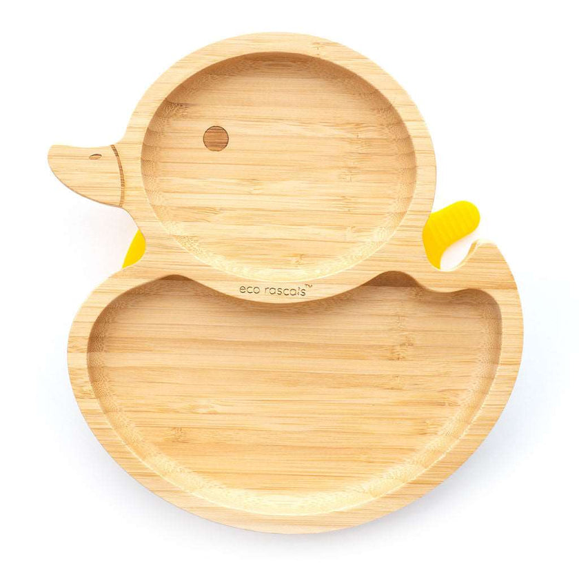 Eco Rascals Bamboo Duck Suction Plate Yellow Eco Rascals Yallatoys