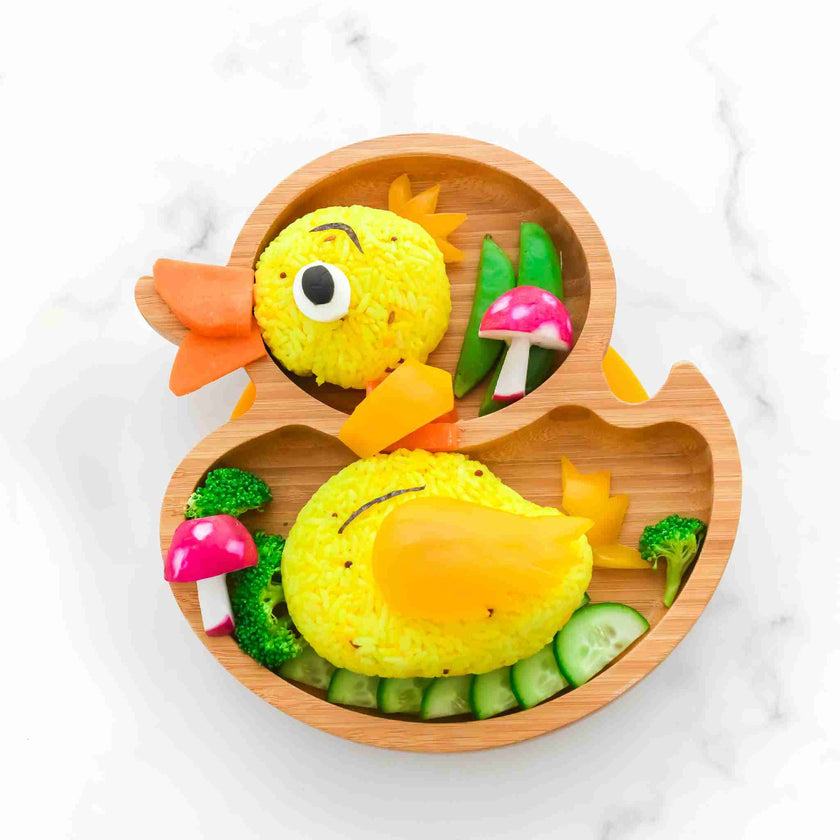 Eco Rascals Bamboo Duck Suction Plate Yellow Eco Rascals Yallatoys