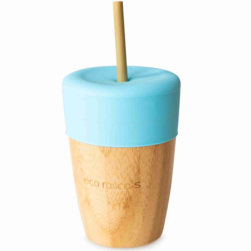 Eco Rascals Bamboo Cup with Straws Blue Eco Rascals Yallatoys