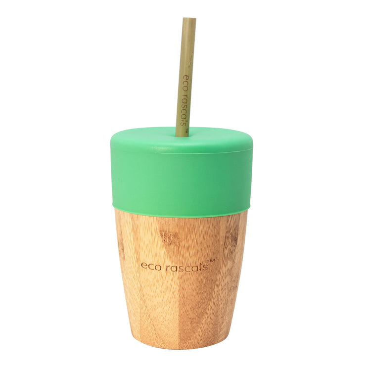 Eco Rascals Bamboo Cup with Straws Green Eco Rascals Yallatoys